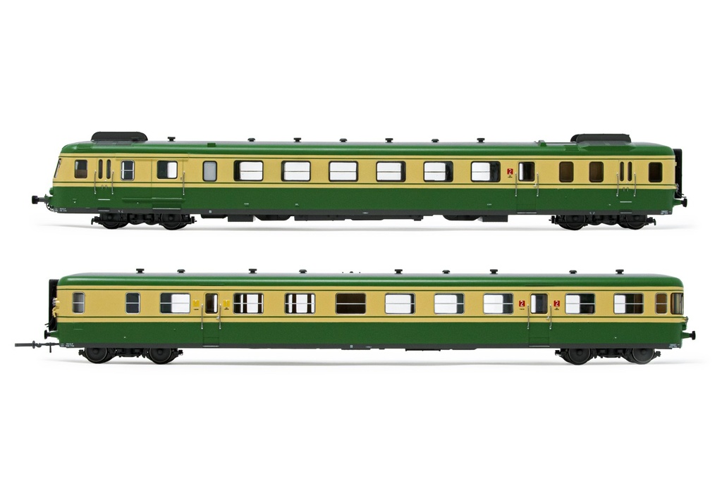 Jouef HJ2386 SNCF, autorail Ã  2 voitures RGP2 classe X2700, livrÃ©e vert/jaune, Ã©p. IV