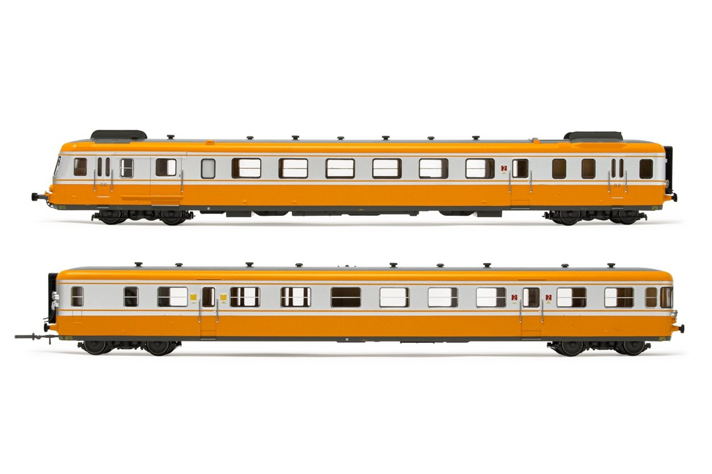 HJ2387 SNCF, autorail Ã  2 voitures RGP2 classe X2700, livrÃ©e RTG inoxydable, Ã©p. IV