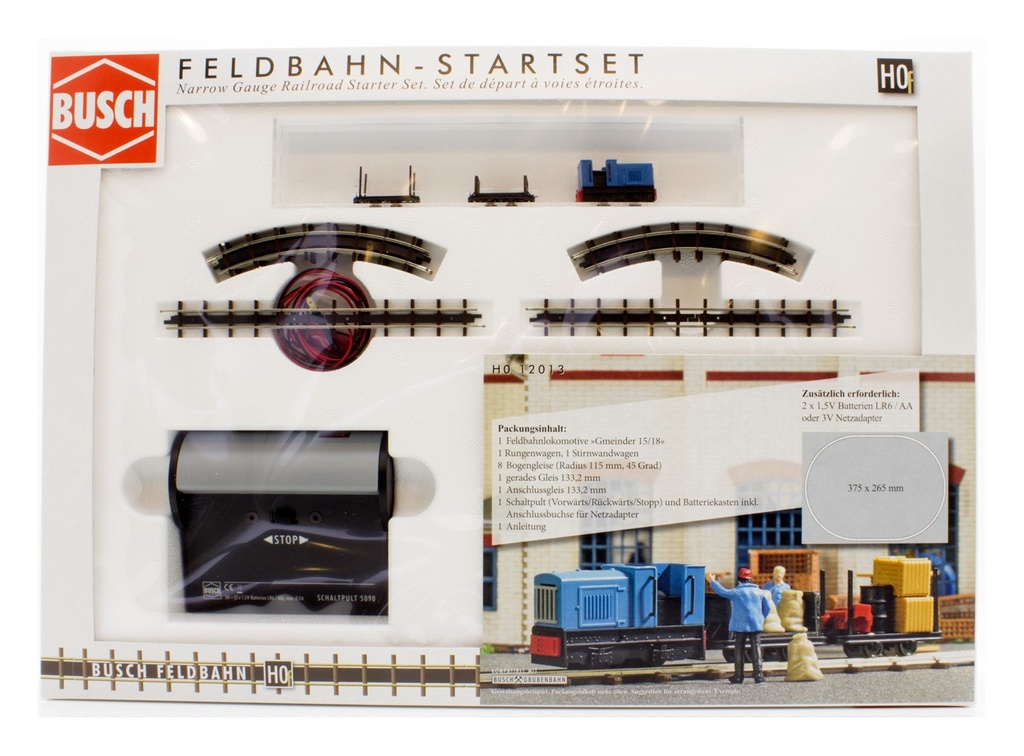 [Busch 1811] Busch 12013 Set de départ voie H0f Set de départ Chemin de fer de campagne avec locomotive diesel et wagons.