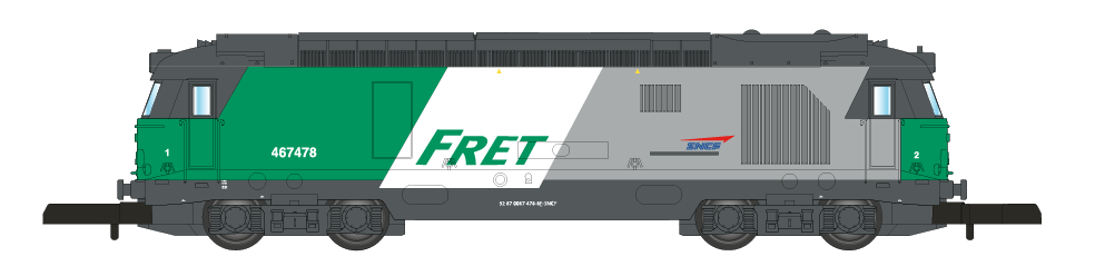AZAR Models BB67400 - Fret SNCF - époque V - analogique immatriculation 67471  réf  L01-FR1A