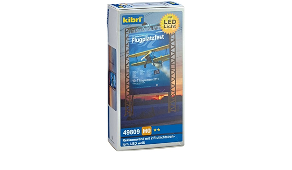 Kibri 49809 échelle Ho échelle 1:87 panneau d'affichage publicitaire mur avec kit de projecteurs 2 DEL