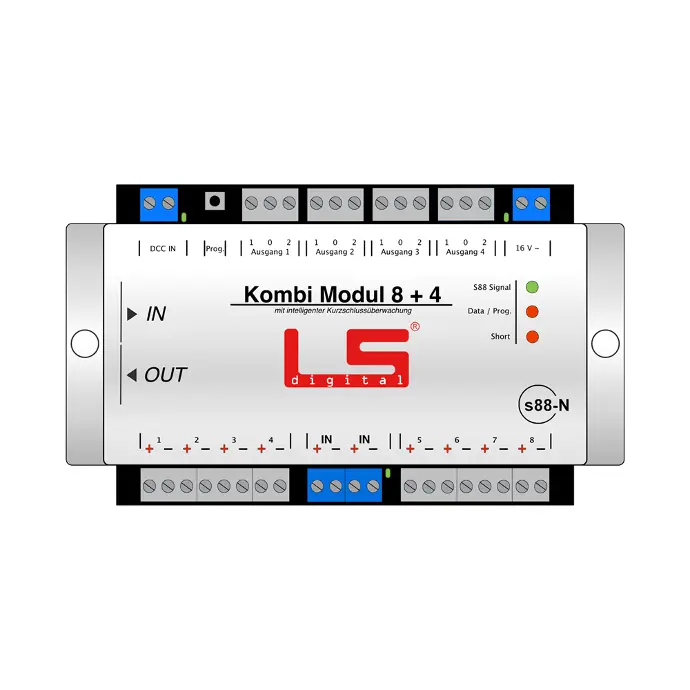 [9910001585] LS Digital Kombi Modul 8+4 Module de rétrosignalisation s88-N+ Switch Control