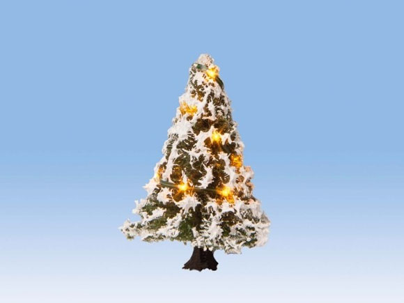Noch 22110   Arbre de Noël iluminé avec 10 LEDs enneigé 5 cm