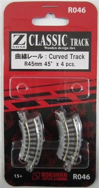 Rokuhan Noch 97046 R45 Lot de 2 Rails courbés Diamètre 45 mm