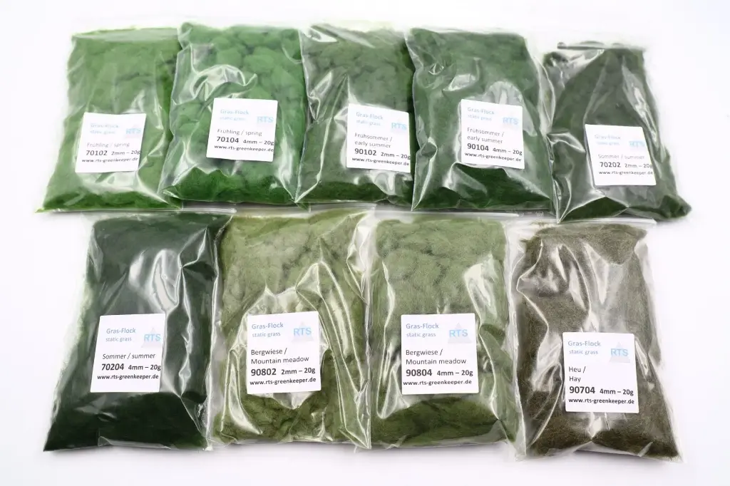 RTS  91013 Gras-Flock-Set Fruehling 4-6 mm 180 g (9x20g)