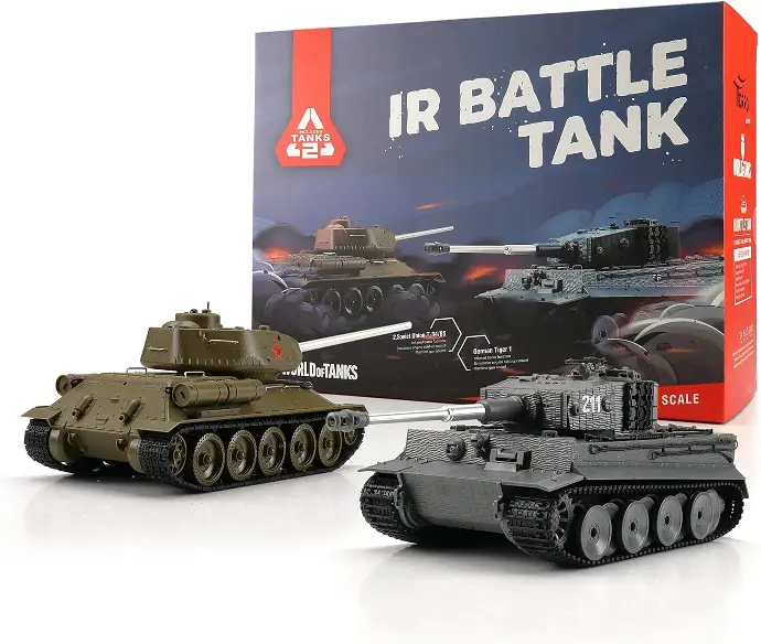 Torro World of Tanks 1/30 RC Tiger I + T-34/85 IR Set de 2 chars radio-commandé