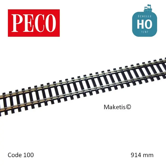 Voie flex. Z , traverses bois, Code 60, 609mm. PECO SL-200