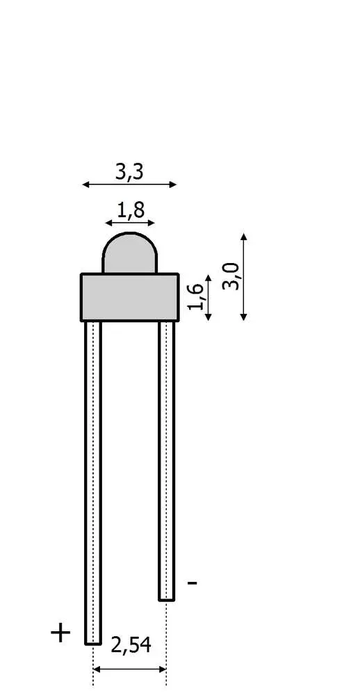 LED 1,8 mm, blanc chaud, 3.900 mcd, 40°, pack de 5p Tams Elektronik 81-30162-05 