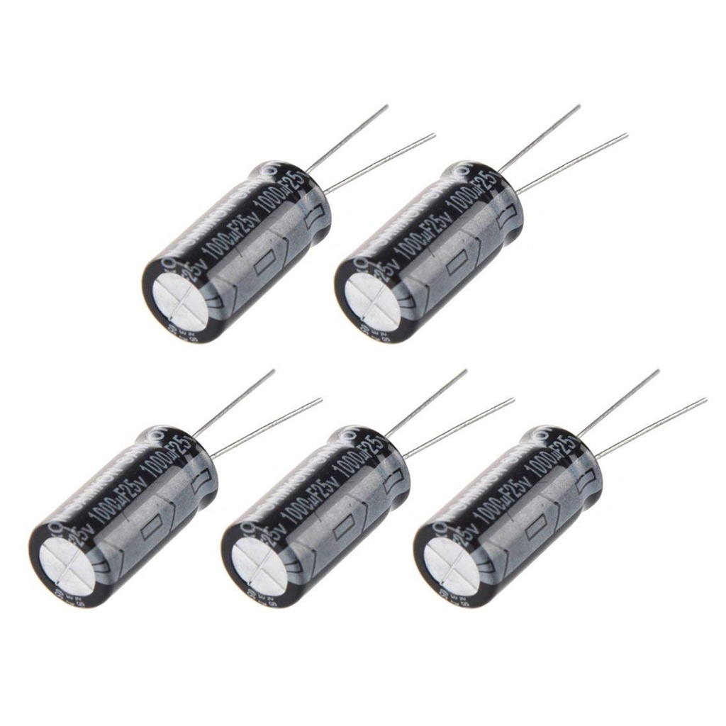 Elko, radial, 1000 µF, 25 V, 10x21mm, RM 5 lot de 10  Tams Elektronik 84-43303-10 