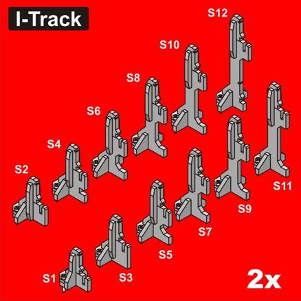 Pieds pour Rondela ou pour Segment - n° 1-12 Jeu de 12 paires HCT9970-A I-Track France 