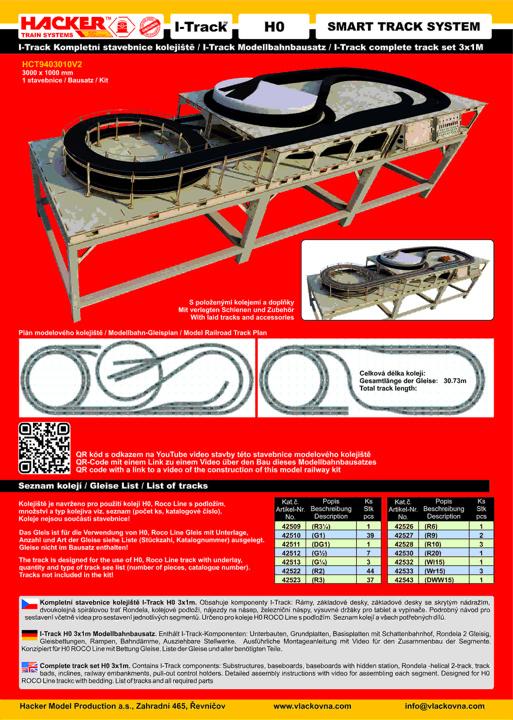 I-Track H0 3m x 1m Structure de réseau ferroviaire tout compris  HCT940300100 I-Track France