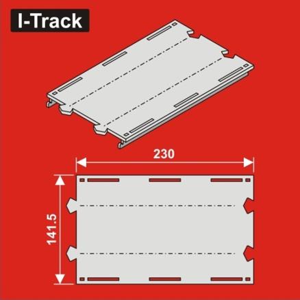 [HCT9653D] H0 Segments droits double voie 131,5x230mm 6p. HCT9653D I-Track France 