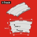 H0 Segment de courbe double voie R 419,6/481,2mm 6p. HCT9663D I-Track France 