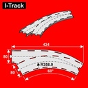 H0 Segment courbe  voie unique, R 358mm,  60° avec aiguillage HCT9672Y I-Track France 