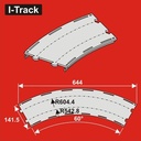 H0 Segment courbe double voie R 542,8/604,4mm 3pcs HCT9675D I-Track France 