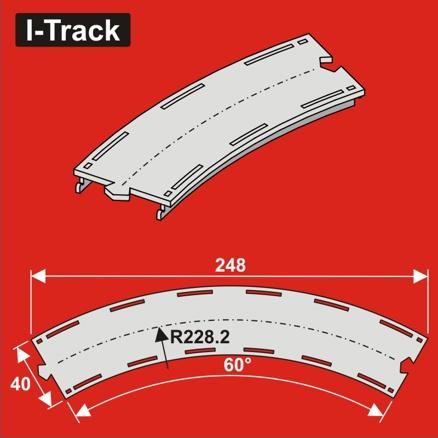 [HCT9982] N Segment courbe voie unique, R228,2mm, 60°,L.40,3p. HCT9982 I-Track France 