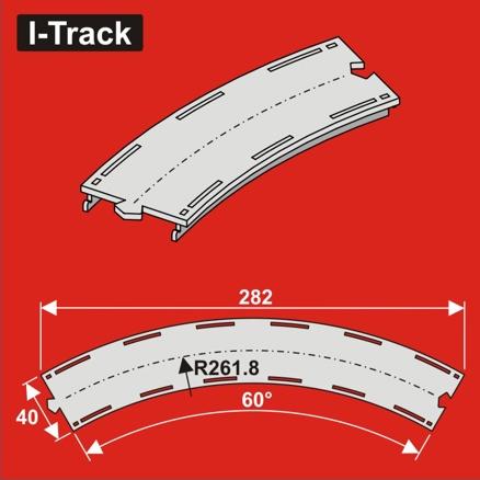 [HCT9983] N Segment courbe voie unique, R261,8mm, 60°,l.40,3p. HCT9983 I-Track France 