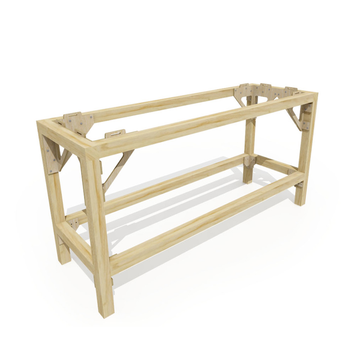 Soubassements en bois raboté 120x40 hauteur 76 cm HCT9853B I-Track France 