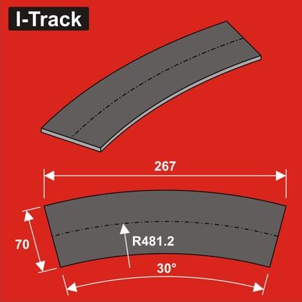 Sous-couche de voie Ra481,2x70x5mm 12 pces HCT9664B I-Track France 