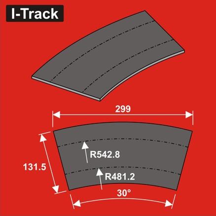Sous-couche de voie Ra481,2/542,8x5mm,2G. 12 pièces HCT9664DB I-Track France 