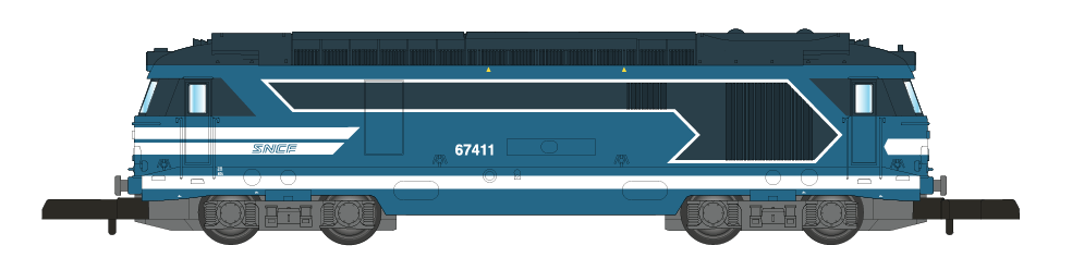 [L01-BL3D] BB67411 - Bleu diesel Digital SNCF IV  L01-BL3D Azar Models