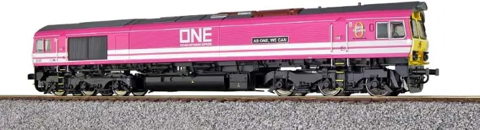 Locomotive diesel CC 66587 ONE AC-DC son ESU 31289 - HO 1/87 - Ep. VI, état année 2020, rose, Son+Fumée, DC/AC