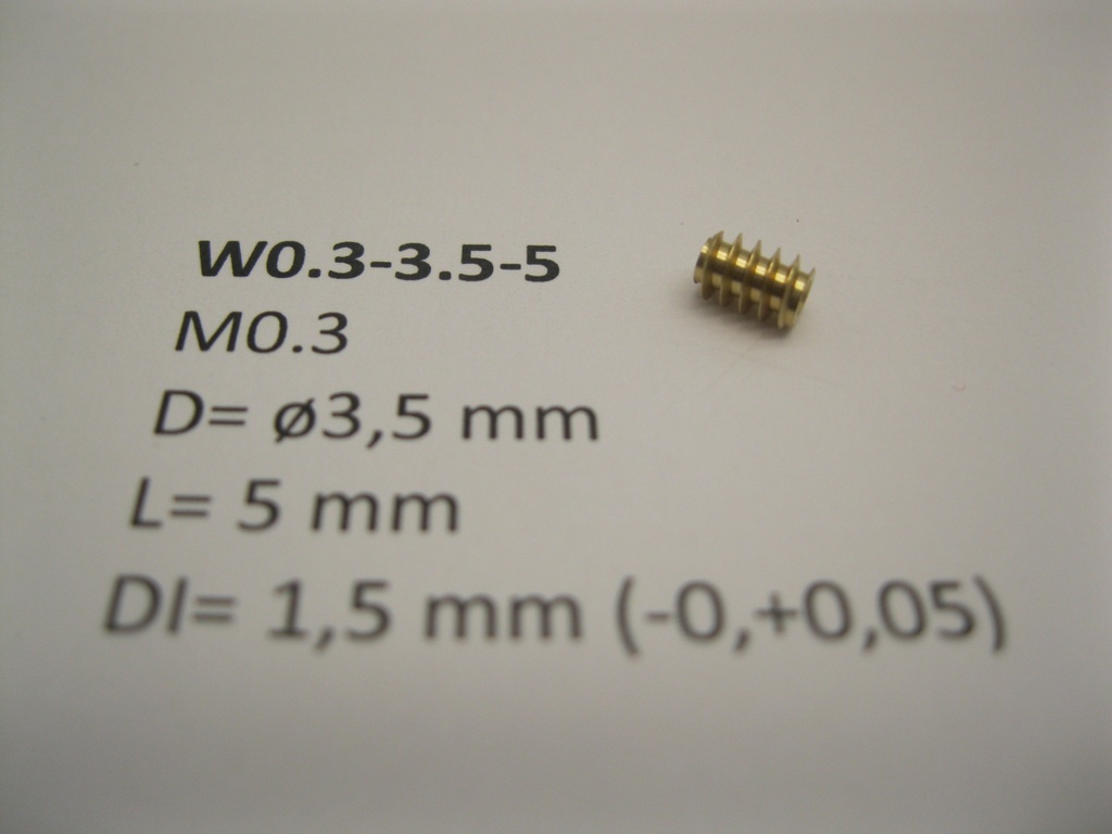 M0.3 D=ø3.5 L=5 DI=1.5 mm Micromotor W0.3-3.5-5    