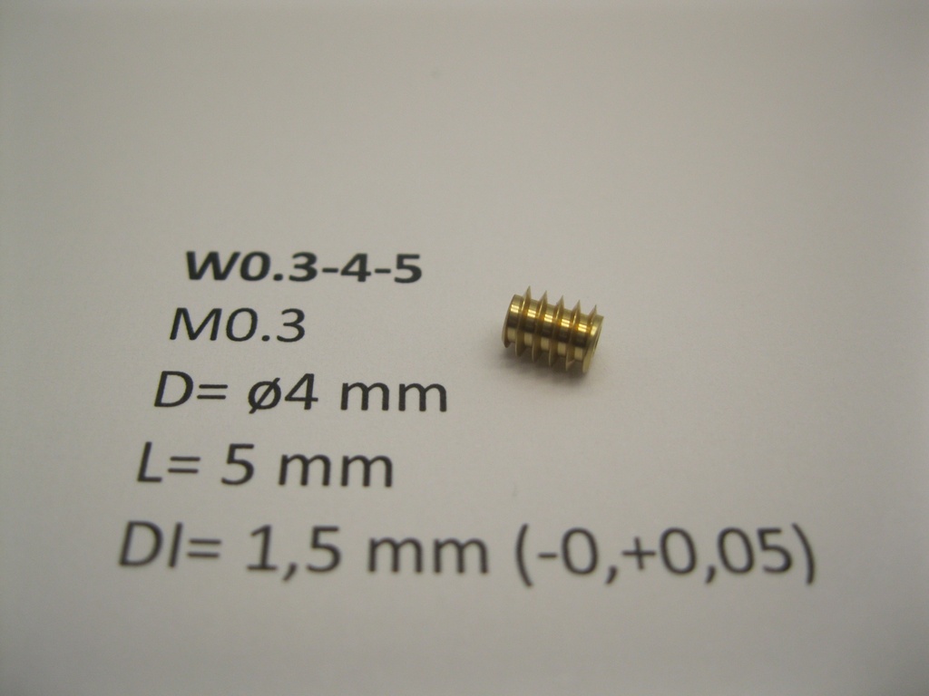 M0.3 D=ø4 L=5 DI=1.5 mm Micromotor W0.3-4-5    