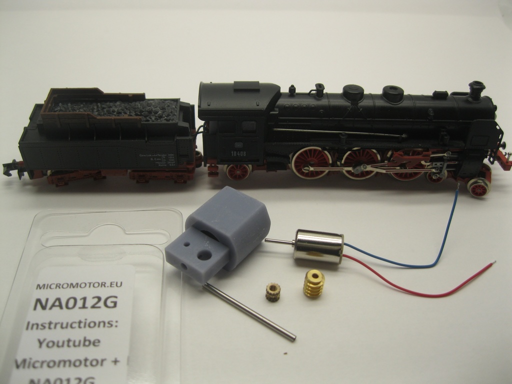 Arnold BR 18, BR 01 Motor in der Lok, K.Bay.Sts.B. S 3/6, SNCF 231, US 4-6-2 Micromotor NA012G    