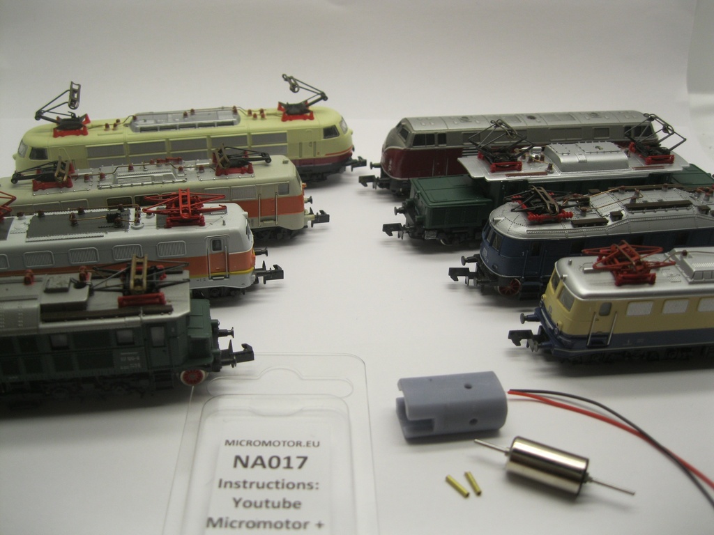 Arnold BR 220, BR 221, Am 4/4, BR 194, E94, BR 254, BR 110, BR 140, E40, BR 141, E41, Rh 1020, Rh 1042, Rh 1118, BR 103.1, BR 150, BR 117, E17, BR 118, E18, BB 25000, US GG1 Micromotor NA017    