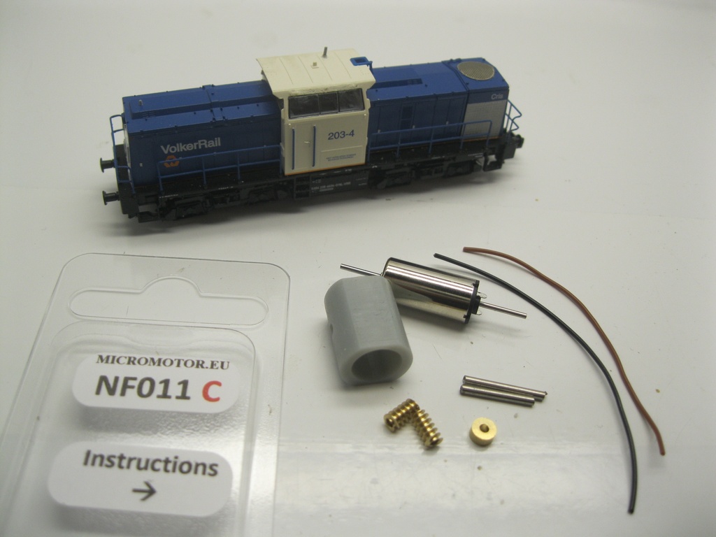 Flm V110, DR 110-112, 114, DB 203-204, RRF/BAM 20, Spitzke , Volker Rail, Railion 204, SBB 203 Micromotor NF011C    