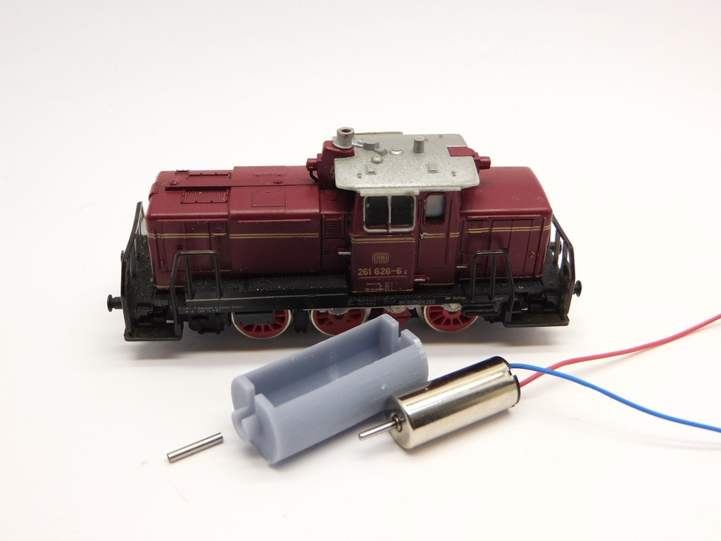 Minitrix V 60, BR 260, BR 261 mit Zahnrad Micromotor NM065    