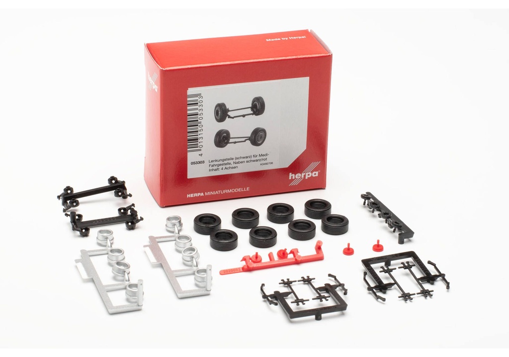 KIT HO Accessoires Pièces de direction pour tracteurs Medi (4 essieux) Herpa 053303