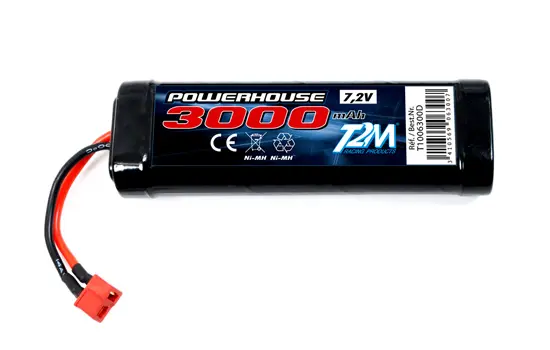 T2M T1006300D Accu NI-MH 3000/7,2v avec prise Dean Cable AWG 12 
