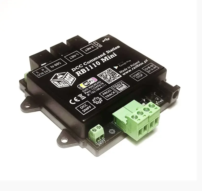 [RailBox set N nem651] Set de départ N digital DCC avec centrale, décodeur d'accessoire, décodeur de locomotive à fiche nem651 Viessmann 5297  et module de rétrosignalisation RailBOX Electronics 