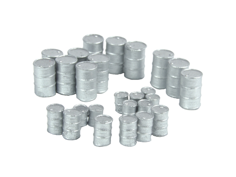 26 fûts métalliques couleur argent échelle N N-TRAIN 21226