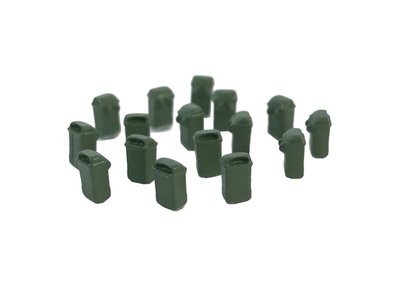 16 poubelles pendues - vert échelle N N-TRAIN 21282