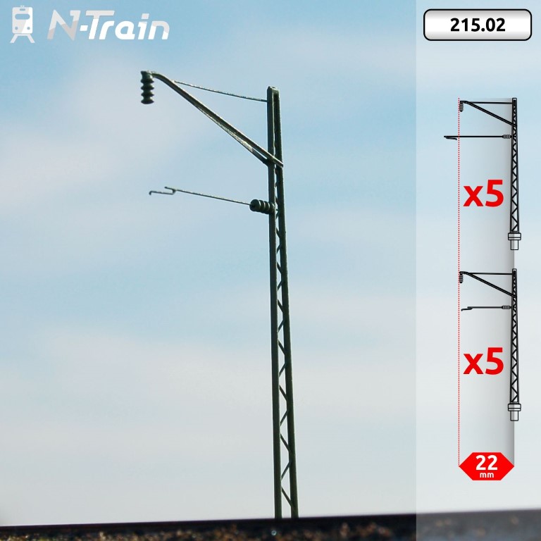 DRG - Poteaux en treillis avec console (10 unités) échelle N N-TRAIN 21502