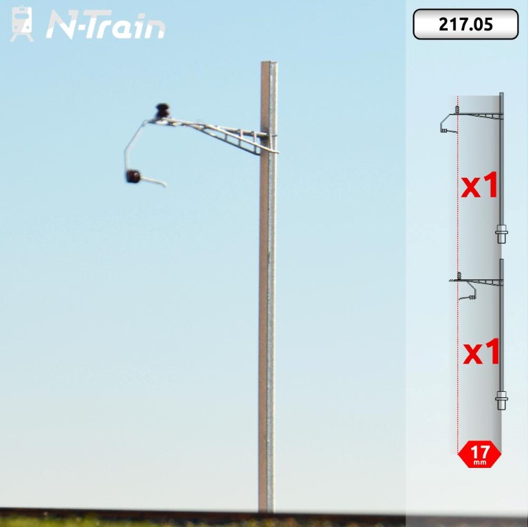 [N-TRAIN 21705  ] SBB - Poteaux en H à console du Gothard - S (2 unités) échelle N N-TRAIN 21705