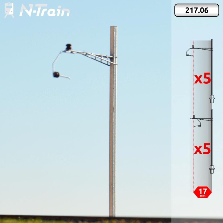 SBB - Poteaux en H à console du Gothard - S (10 unités) échelle N N-TRAIN 21706
