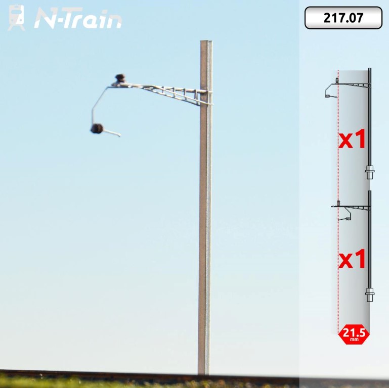 [N-TRAIN 21707  ] SBB - Poteaux en H à console du Gothard - M (2 unités) échelle N N-TRAIN 21707
