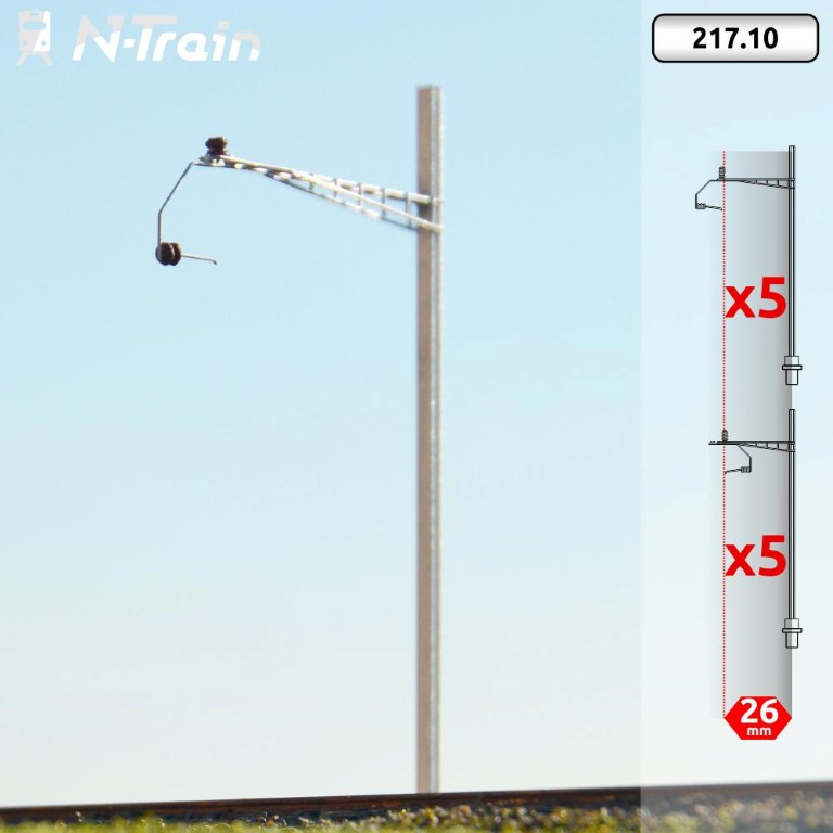 SBB - Poteaux en H à console du Gothard - L (10 unités) échelle N N-TRAIN 21710