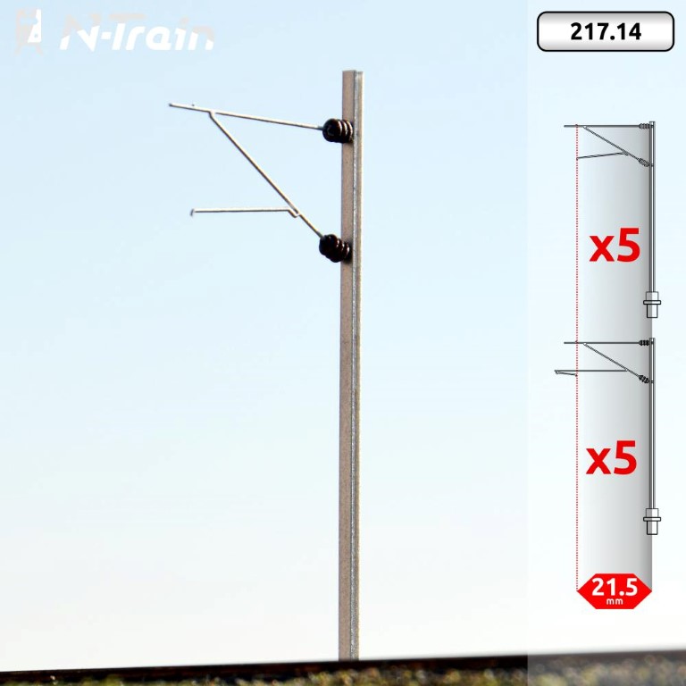 [N-TRAIN 21714  ] SBB - Poteaux en H à console FL-140 - S (10 unités) échelle N N-TRAIN 21714