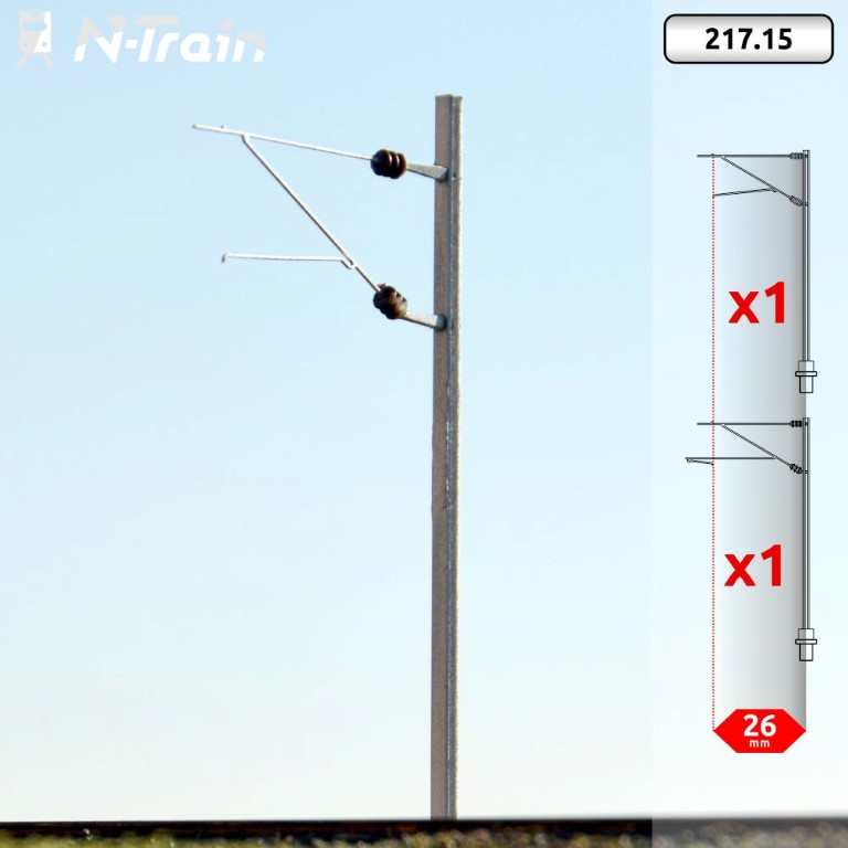 SBB - Poteaux en H à console FL-140 - M (2 unités) échelle N N-TRAIN 21715