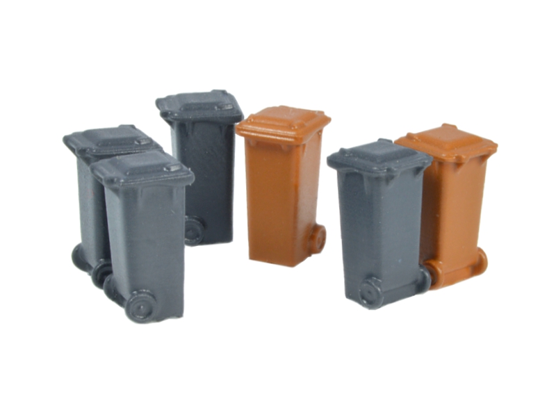 6 bacs de 100 l (gris et brun) échelle H0 87TRAIN 22231