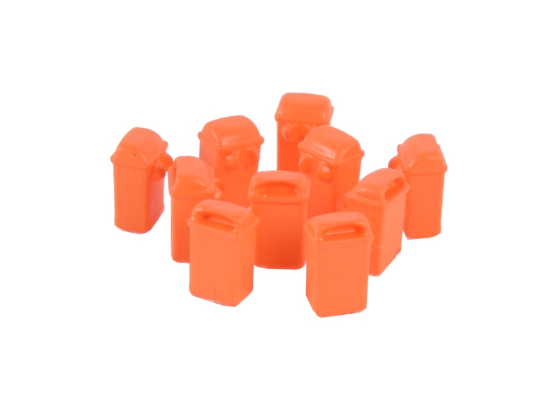 [87TRAIN 22274  ] 10 poubelles pendues - orange échelle H0 87TRAIN 22274