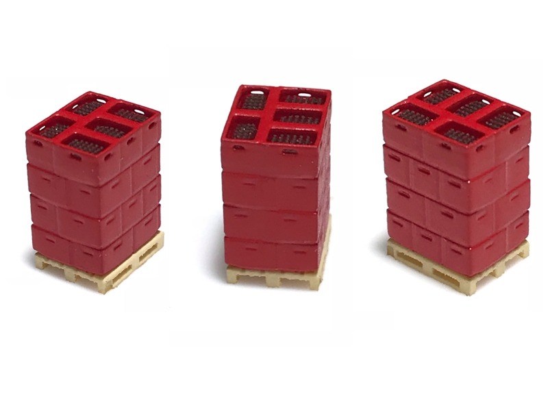 3 palettes avec boîtes à bouteilles - rouge échelle N N-TRAIN 211009