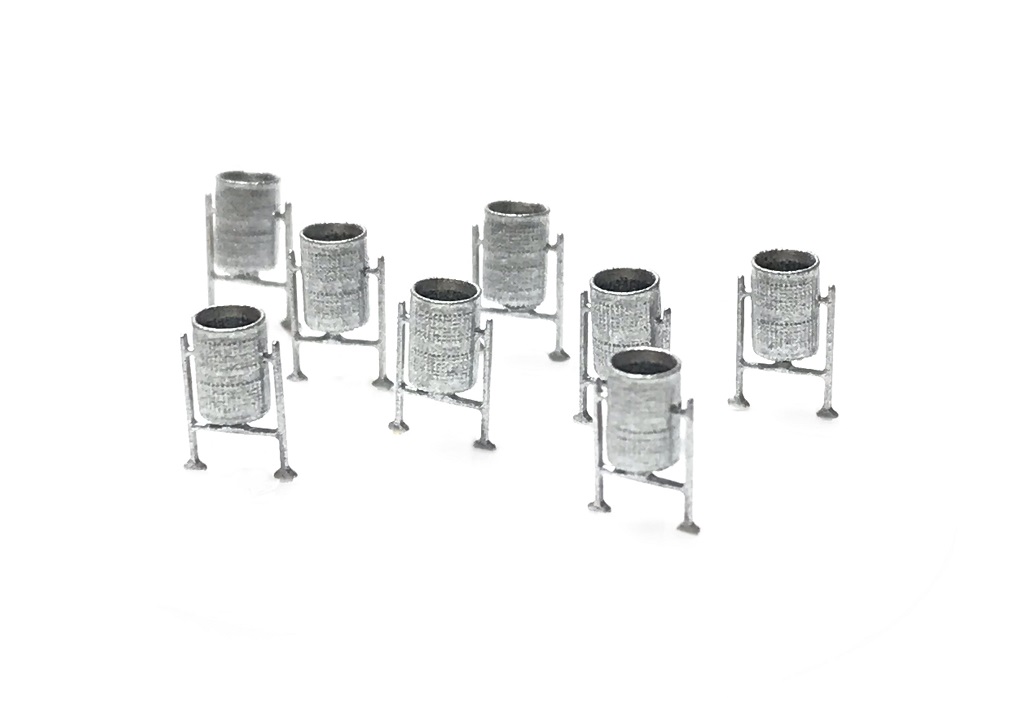 Bacs métalliques - argent (8 unités) échelle N N-TRAIN 211015