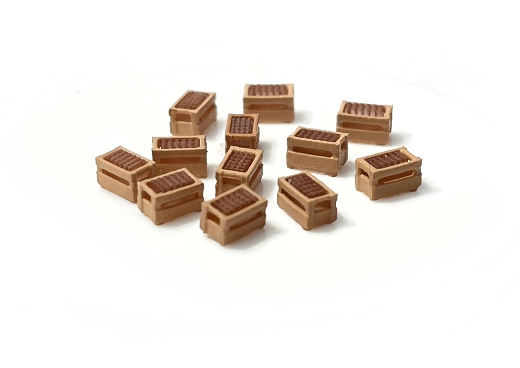 Boîtes en bois avec des bouteilles marron échelle N N-TRAIN 211048