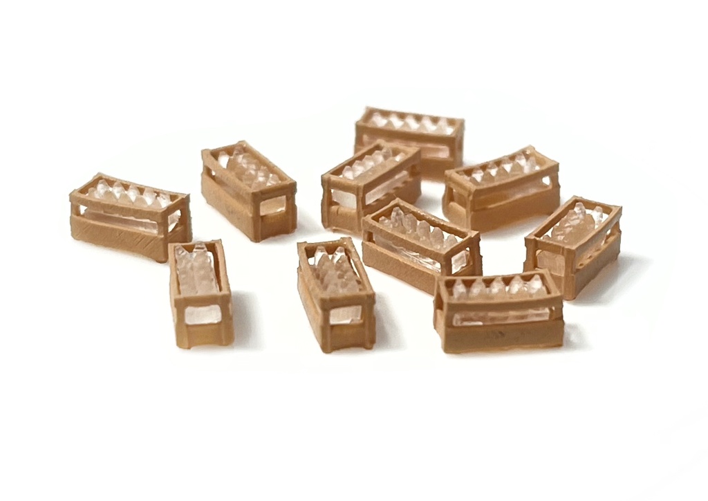 Boîtes en bois avec bouteilles transparentes échelle N N-TRAIN 211050